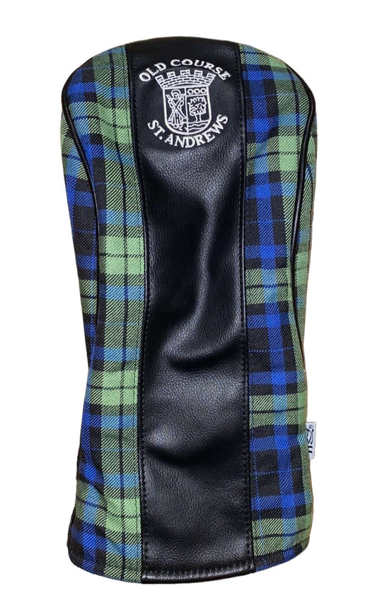 New - PRG Old course St.Andrews crested Tartan Wood Covers.(Click for options)
