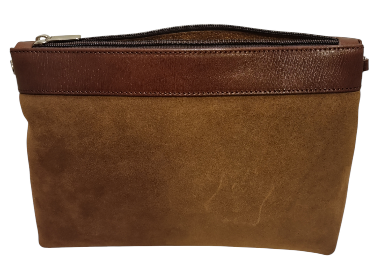Rosa Old Course Crested Suede Zip Suede Shoulder Bag