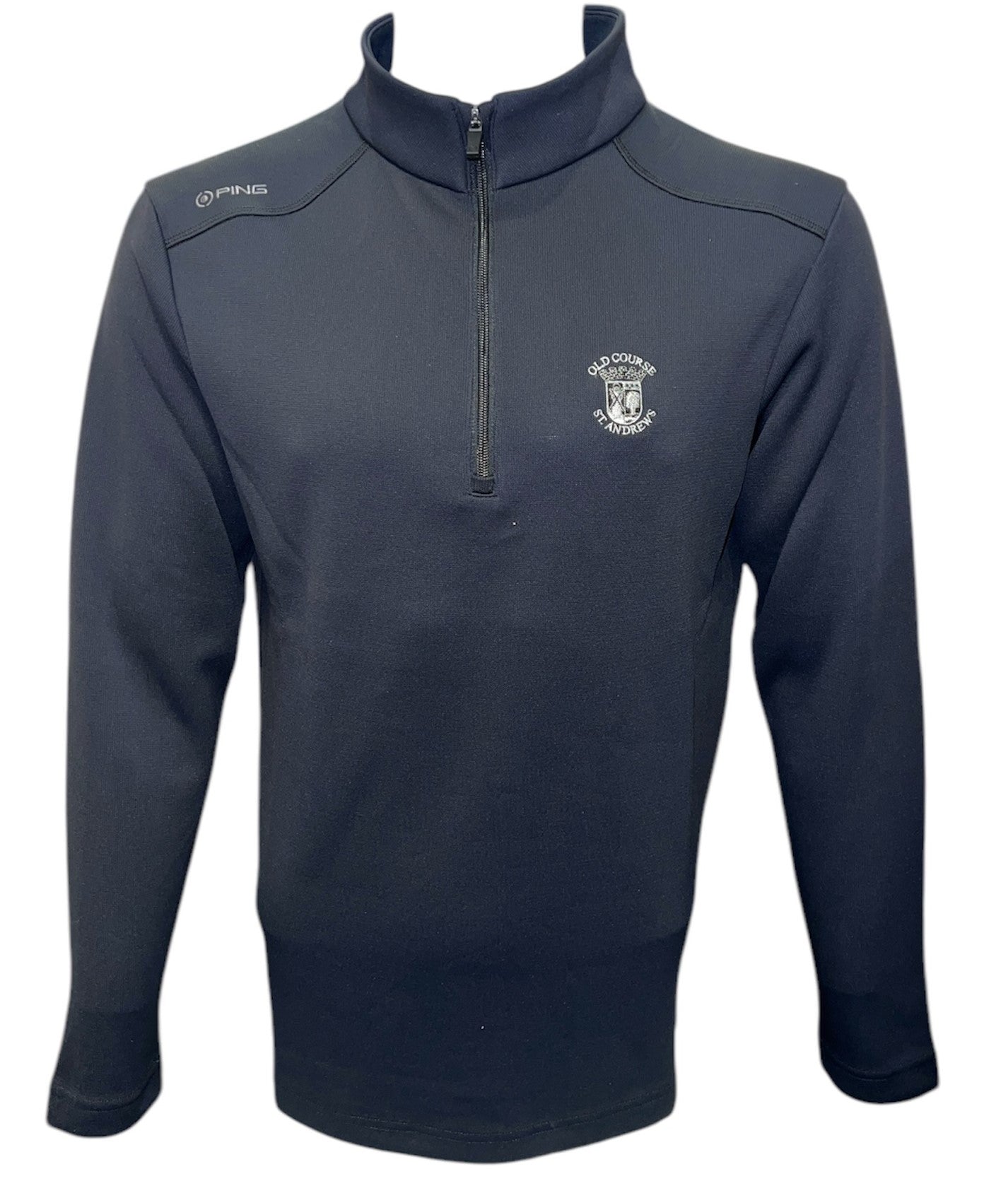 New - Old Course St.Andrews Crested Ping Ramsey Men's Half Zip Ribbed Fleece