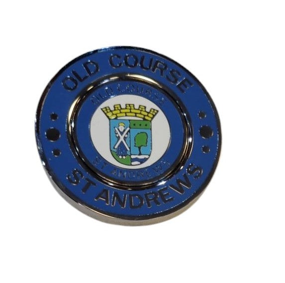 Old Course St.Andrews Metal Poker Chips With Removable Ball Marker