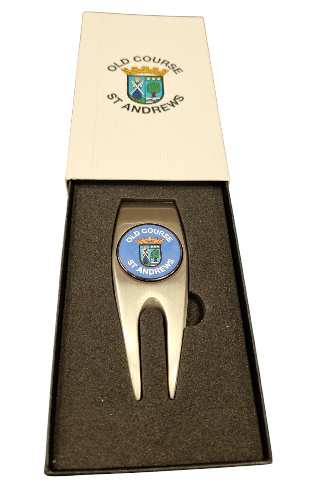 Old Course St.Andrews Boxed Pitchfork & Removable Ball Marker.