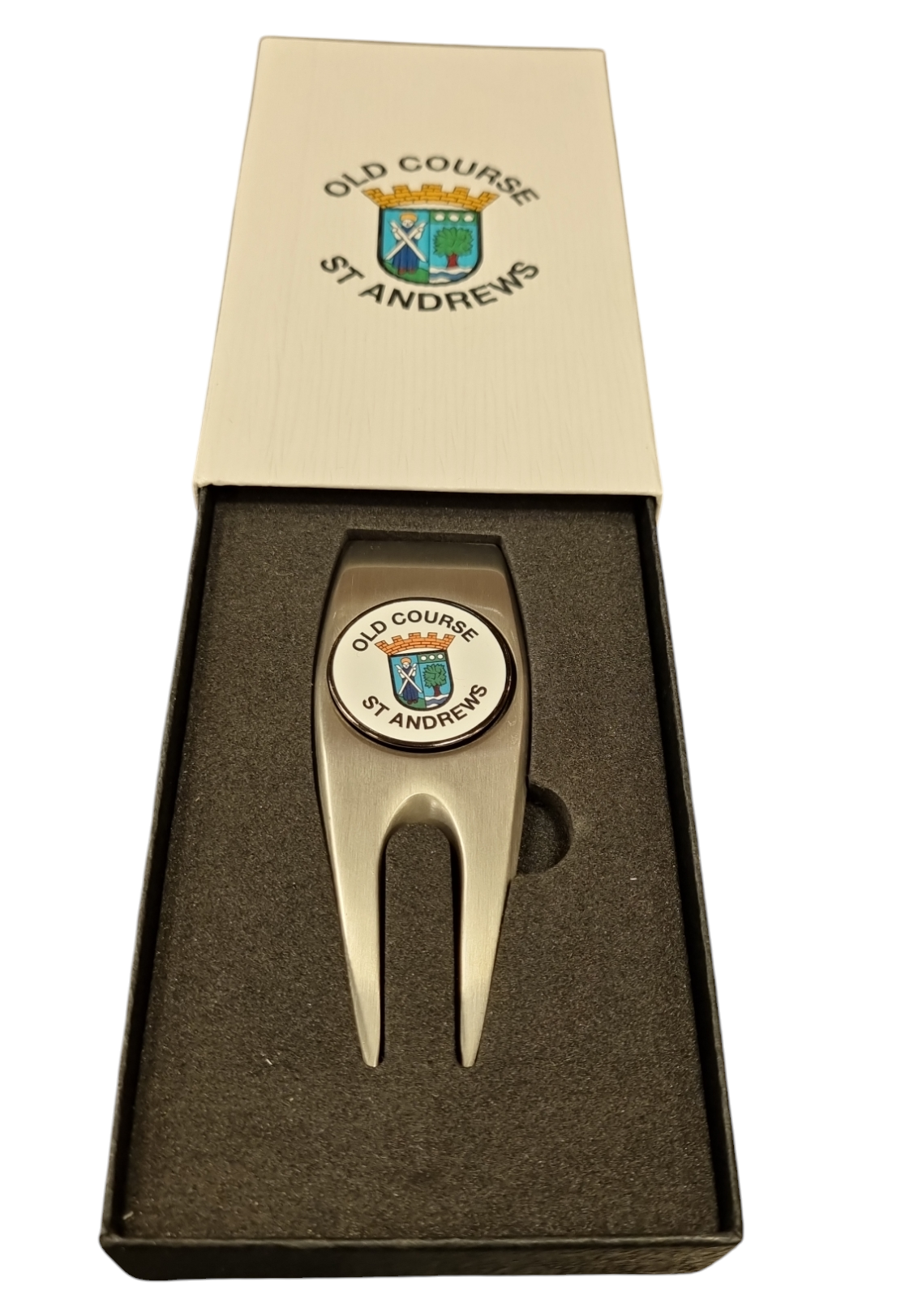 Old Course St.Andrews Boxed Pitchfork & Removable Ball Marker.