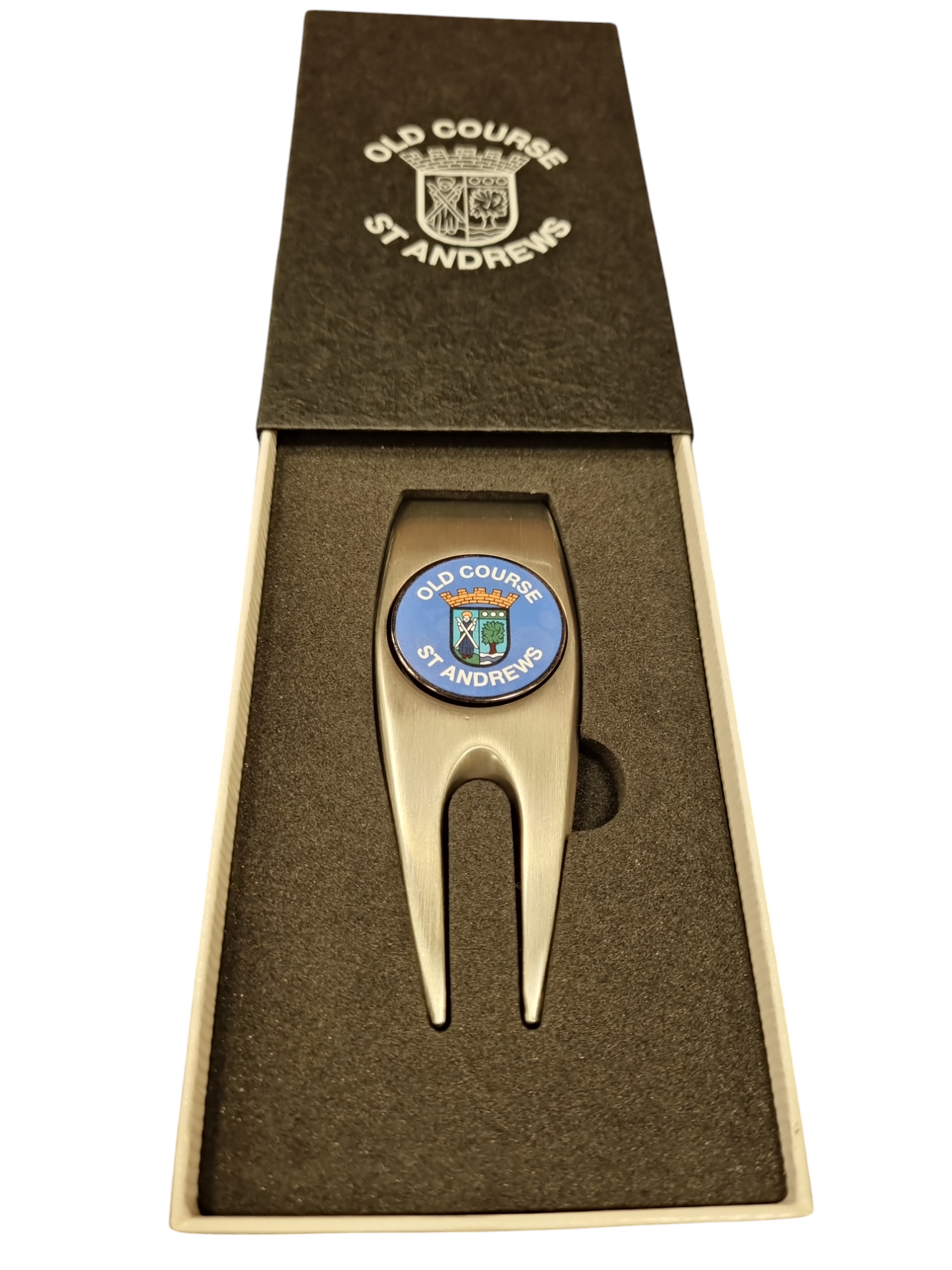 Old Course St.Andrews Boxed Pitchfork & Removable Ball Marker.