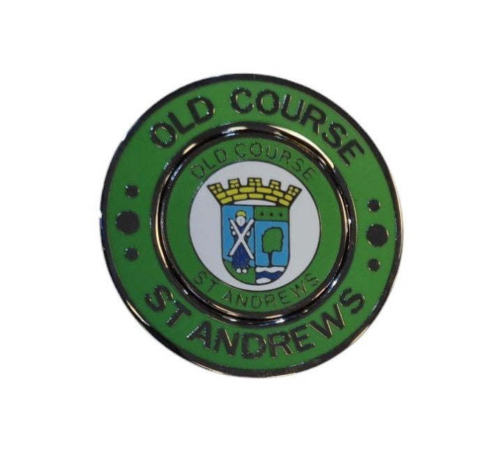 Old Course St.Andrews Metal Poker Chips With Removable Ball Marker