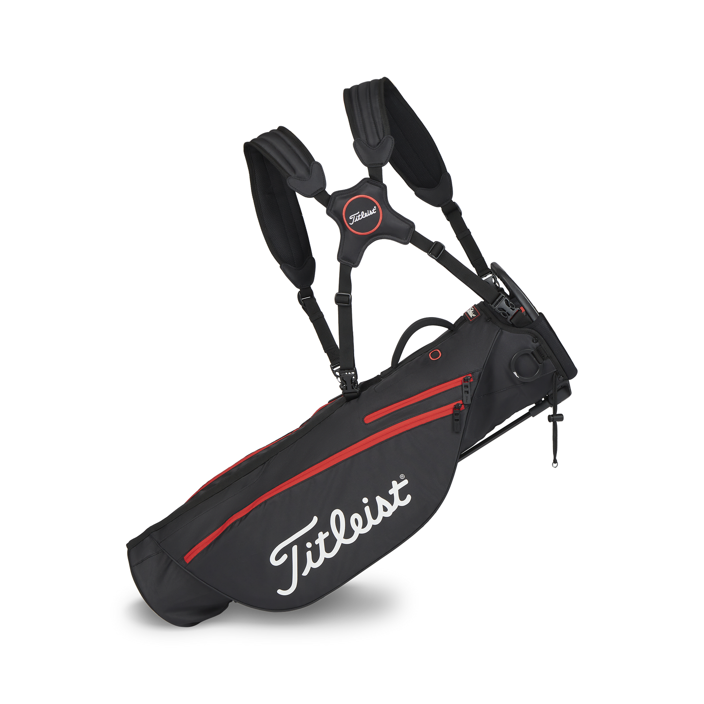 Titleist Premium Carry  Short Stand Bag Black/Black/Red