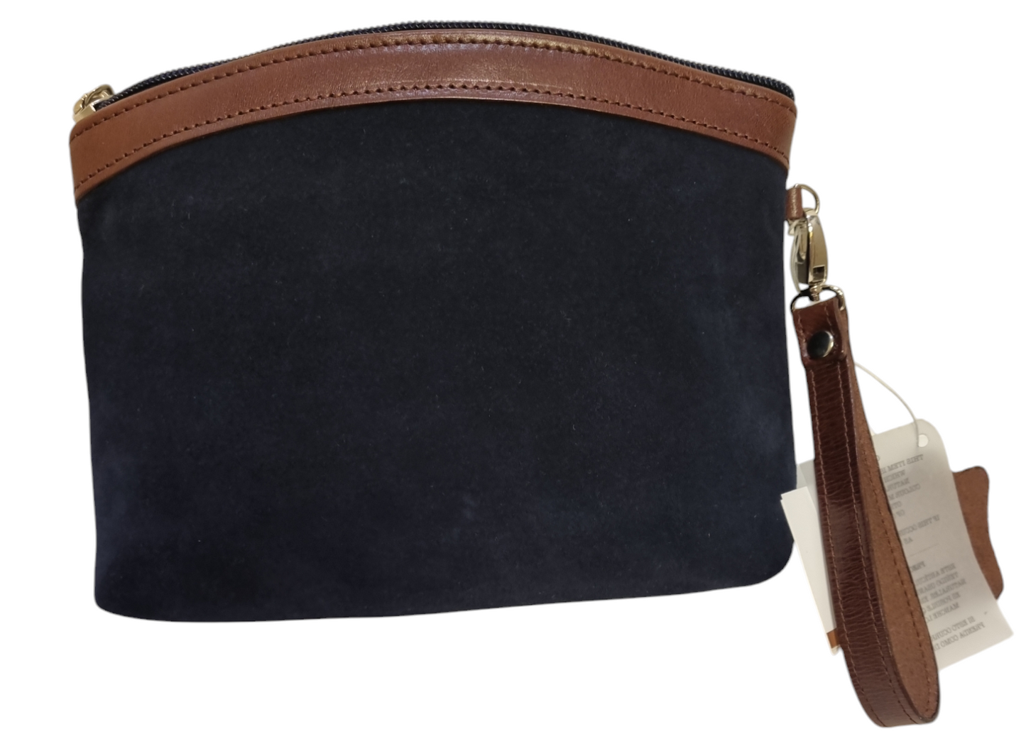 Teresa Old Course Crested Suede Zip Wristlet Clutch Small Bag