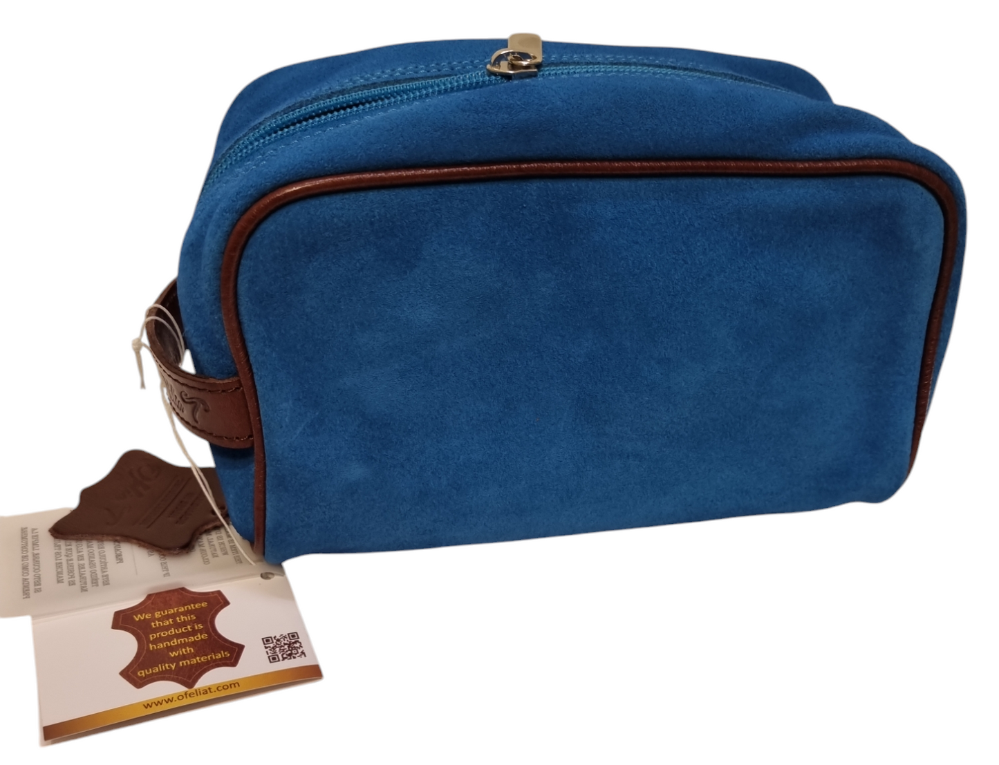 Almeria Old Course Crested Suede Zip Suede Small Travel Purse