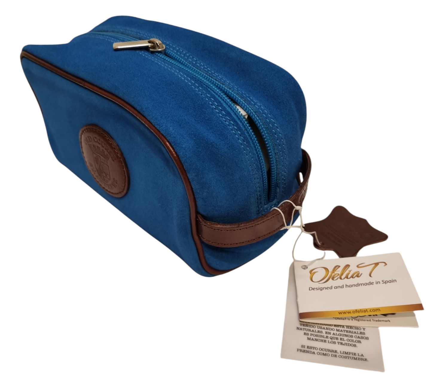 Almeria Old Course Crested Suede Zip Suede Small Travel Purse