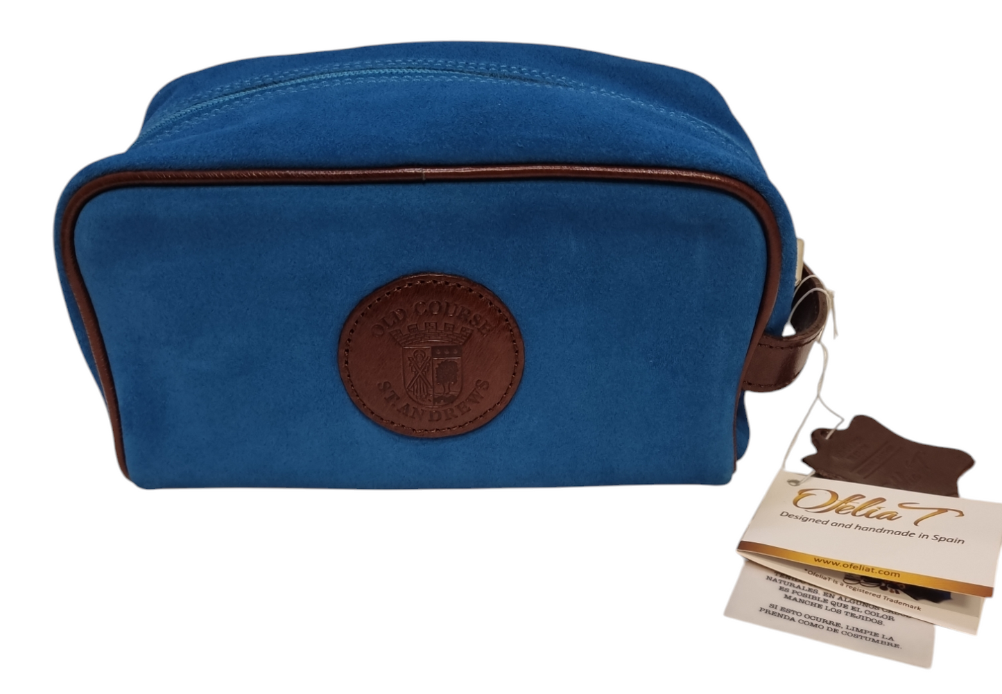 Almeria Old Course Crested Suede Zip Suede Small Travel Purse