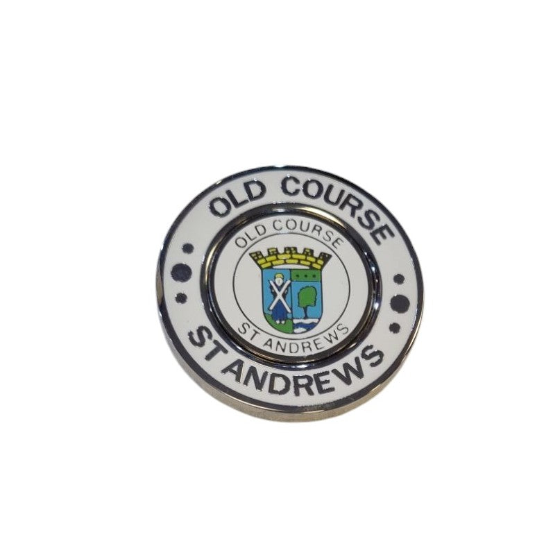 Old Course St.Andrews Metal Poker Chips With Removable Ball Marker
