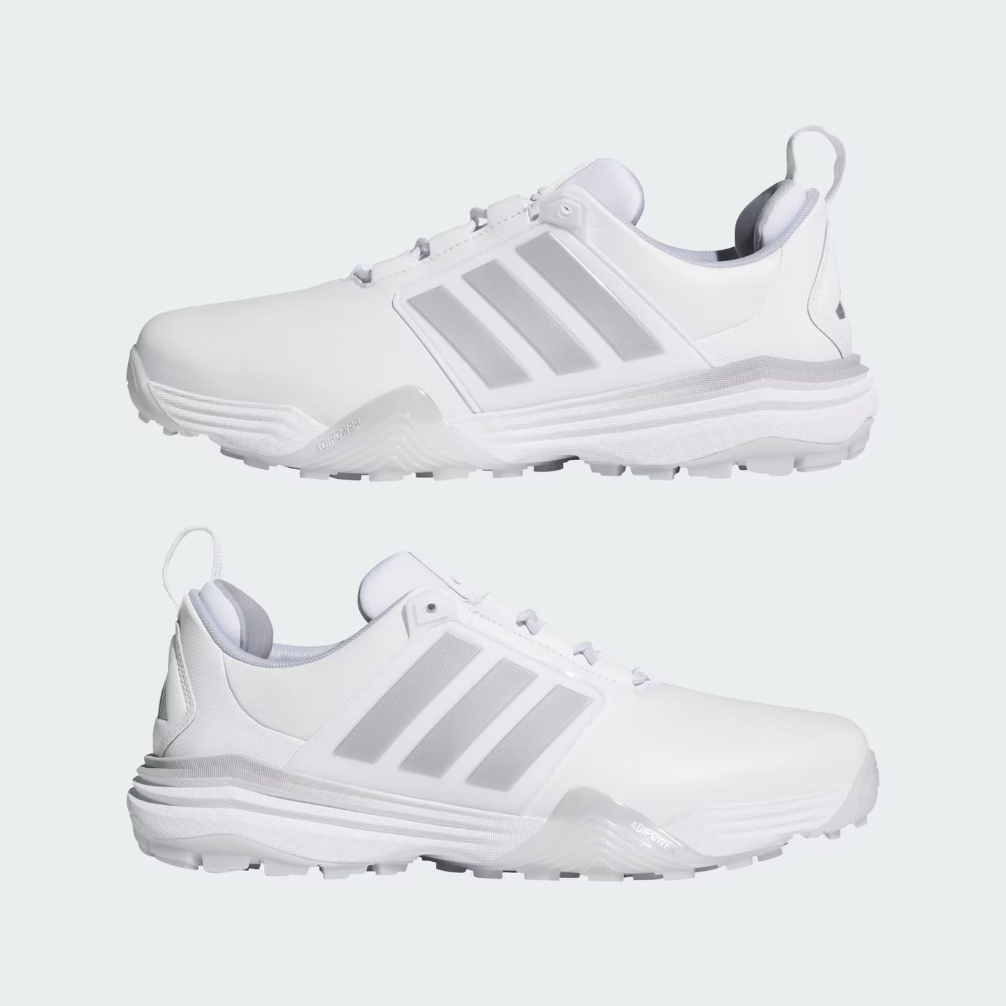 New - Adidas ADIPOWER 26 SPIKELESS GOLF SHOES Cloud White / Silver Metallic / Halo Silver