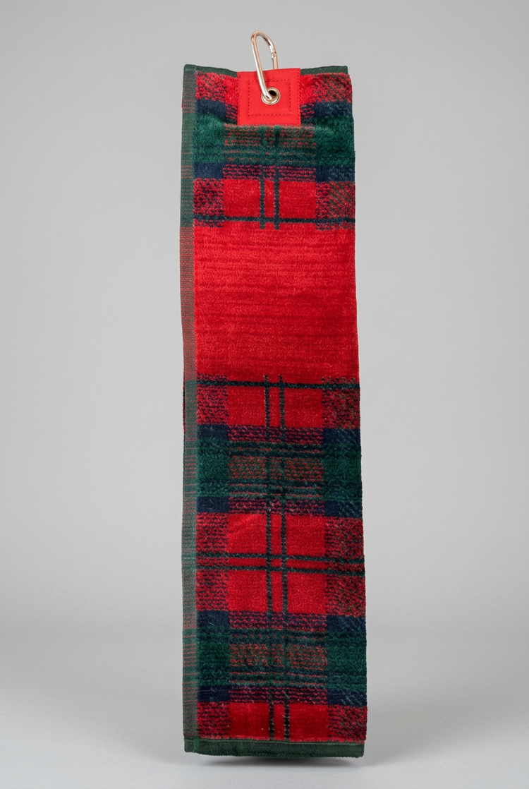 Back of the red tartan velour towel
