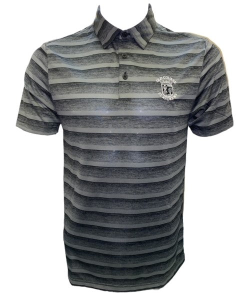 New - Adidas Two-Colour Striped Old Course St.Andrews Crested Polo Shirts.