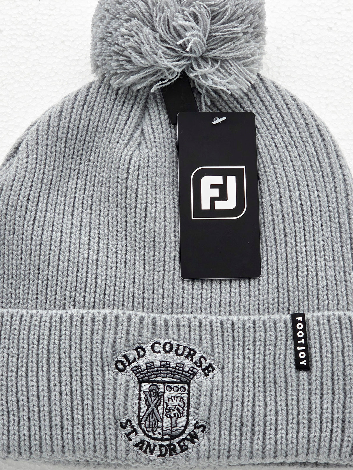 Footjoy Cuffed Bobble Golf Beanie Hats With Old Course St.Andrews Cresting