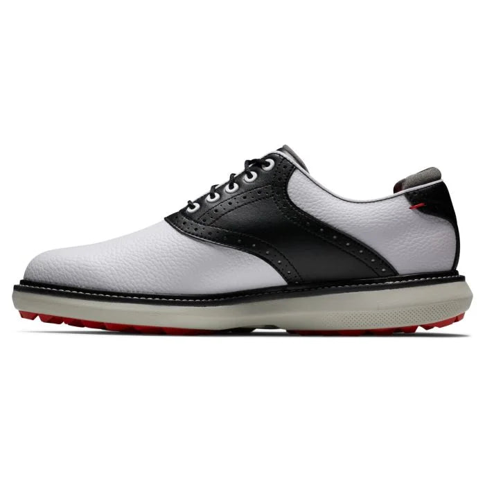 New - 2023 Men`s FJ Traditions Spikeless Golf Shoe White / Black / Grey (Standard Fit)