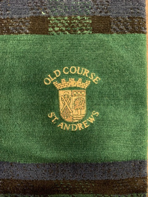 New - Old Course St.Andrews Crested Tartan Velour Golf Towels