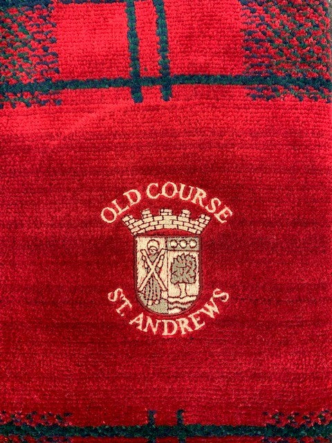 New - Old Course St.Andrews Crested Tartan Velour Golf Towels